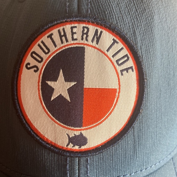 Mens EUC Southern Tide Texas Patch Performance Trucker Hat Seven Seas Blue - Picture 2 of 7